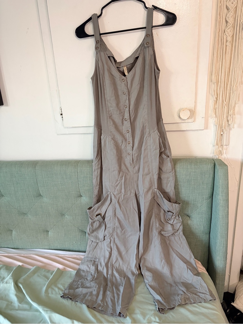 Sleeveless Gray Utility Romper